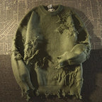 Nachrichten Features Trends 2024 koreanischen Stil Kleidung Rundhals ausschnitt Strick Mode übergroße Herbst Winter Pullover Quasten Loch Pullover