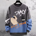 Cooler Herren-Hoodie mit Fake-Zweiteiler-Design, Frühling-Herbst Neue Koreanische Version, Modische Jugendliche Studenten-Jacke