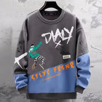 Cooler Herren-Hoodie mit Fake-Zweiteiler-Design, Frühling-Herbst Neue Koreanische Version, Modische Jugendliche Studenten-Jacke