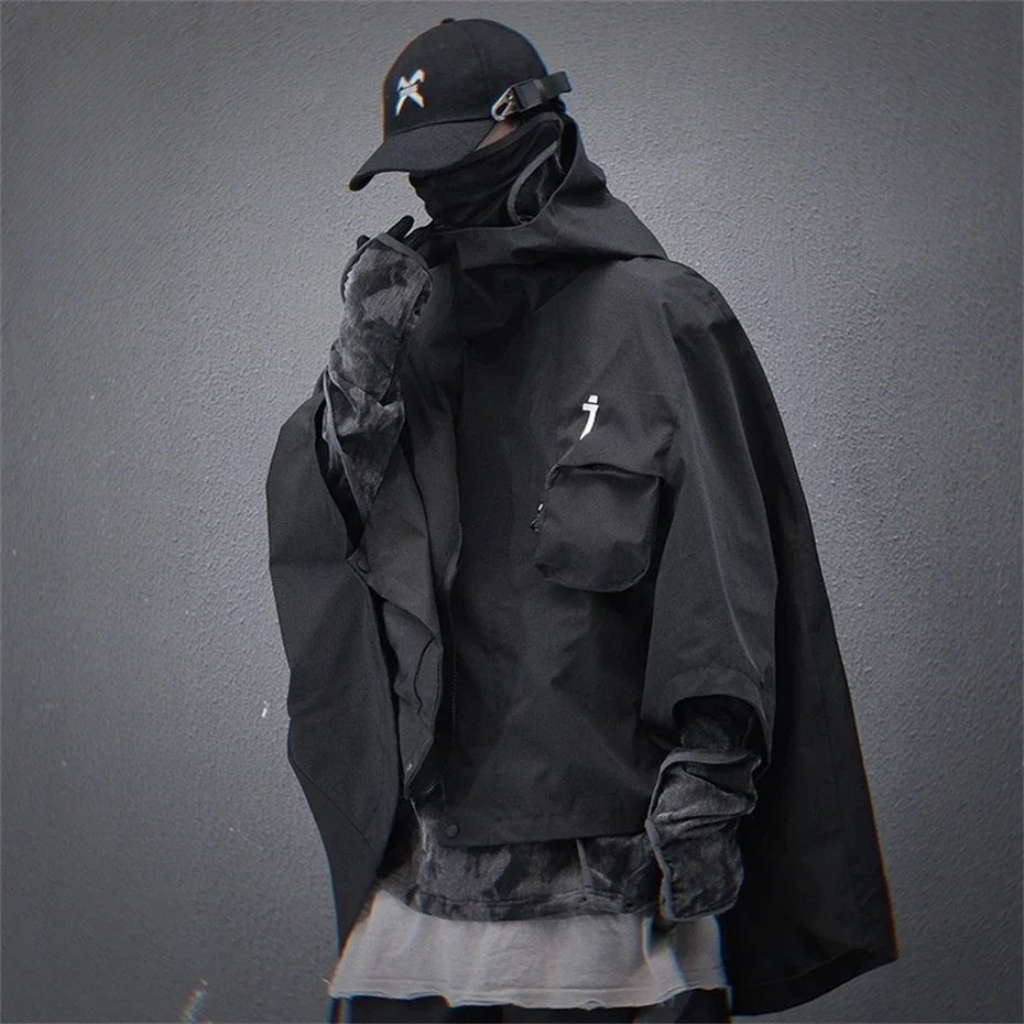 Naschkater Techwear Poncho // Urbaner Windbreaker // - Naschkater