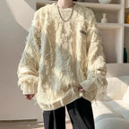 Winter Herren Ripped Fringe Raw Edge Pullover Hip Hop Mode Strickwaren Pullover Y2K Vintage Streetwear Gestrickte Jersey Kleidung