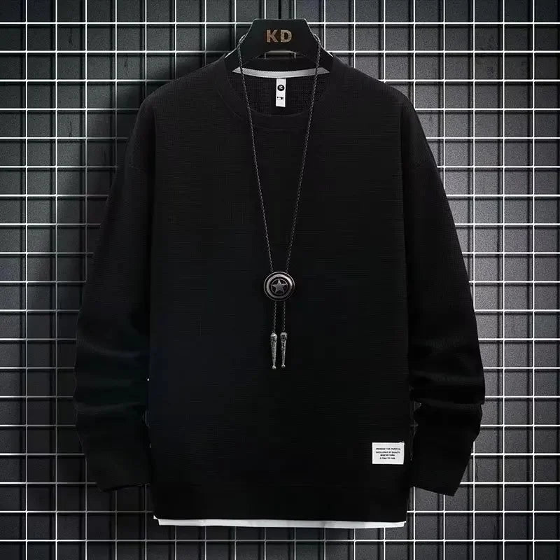 Cooler Herren-Hoodie mit Fake-Zweiteiler-Design, Frühling-Herbst Neue Koreanische Version, Modische Jugendliche Studenten-Jacke