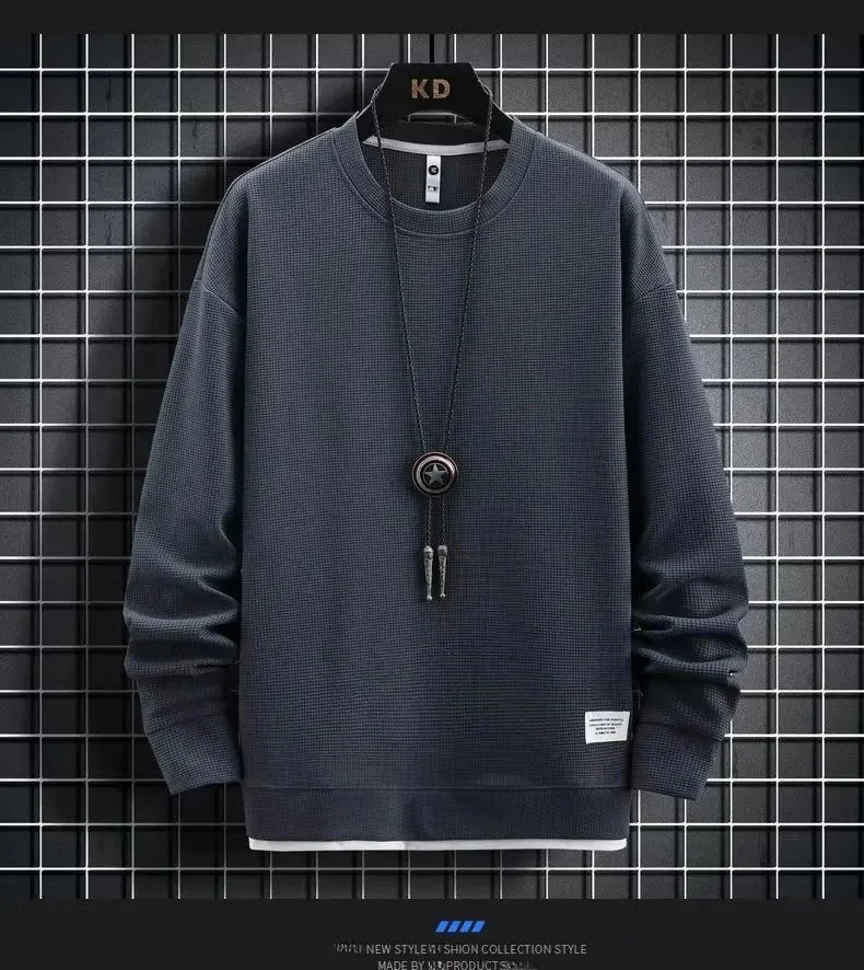 Cooler Herren-Hoodie mit Fake-Zweiteiler-Design, Frühling-Herbst Neue Koreanische Version, Modische Jugendliche Studenten-Jacke
