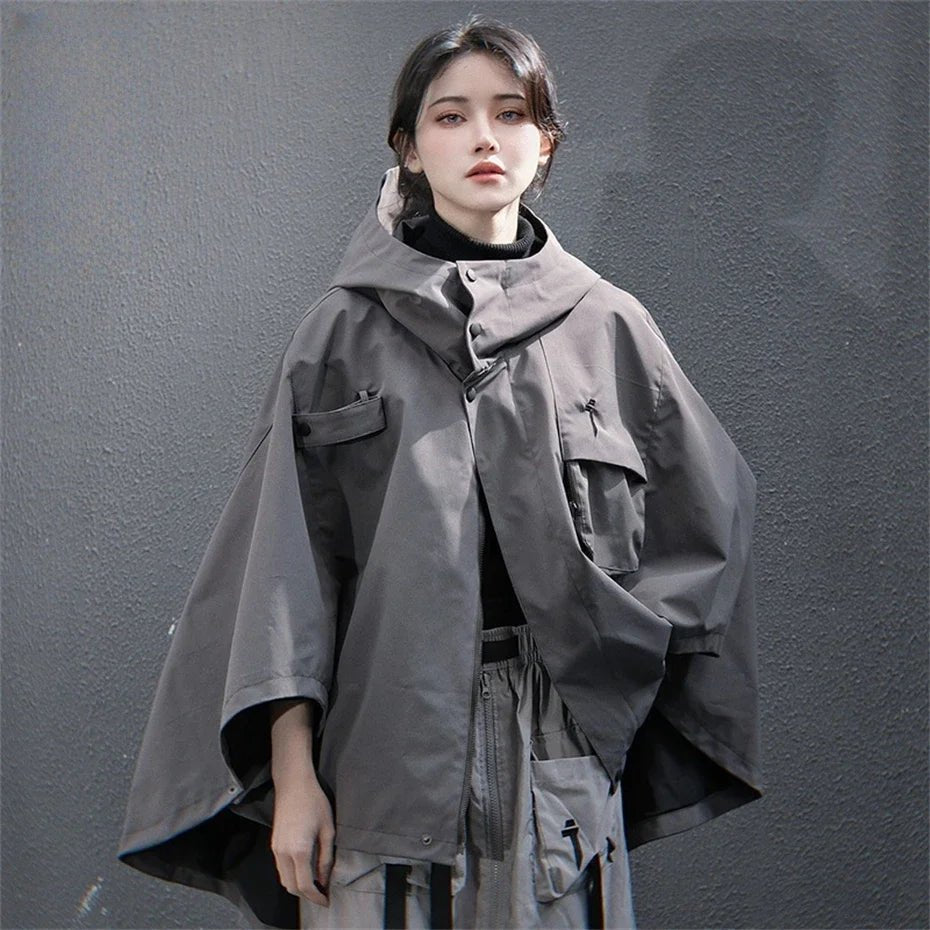 Naschkater Techwear Poncho // Urbaner Windbreaker // - Naschkater