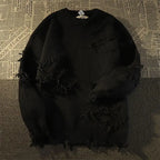 Nachrichten Features Trends 2024 koreanischen Stil Kleidung Rundhals ausschnitt Strick Mode übergroße Herbst Winter Pullover Quasten Loch Pullover