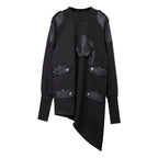 Naschkater Techwear Sweatshirt // Asymmetrisch // Schwarz - Naschkater