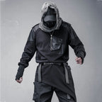 Naschkater Techwear Sweatshirt // Asymmetrisch // Schwarz - Naschkater