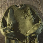 Nachrichten Features Trends 2024 koreanischen Stil Kleidung Rundhals ausschnitt Strick Mode übergroße Herbst Winter Pullover Quasten Loch Pullover
