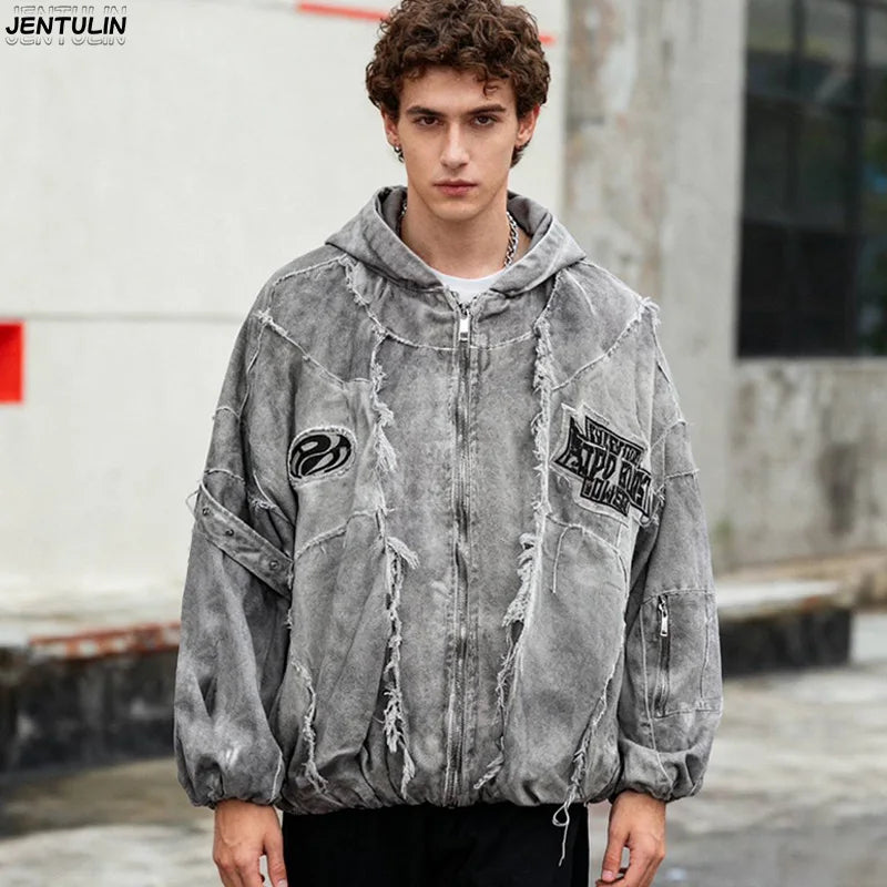 Herbst Winter Neue männer Flut Original Design Techwear High Street Fashion Trend Vintage Jacke Chic Casual Mäntel Männer Kleidung