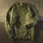 Nachrichten Features Trends 2024 koreanischen Stil Kleidung Rundhals ausschnitt Strick Mode übergroße Herbst Winter Pullover Quasten Loch Pullover