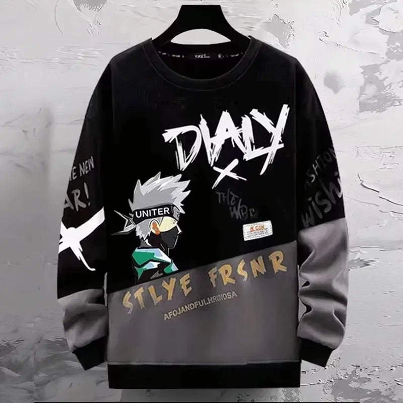 Cooler Herren-Hoodie mit Fake-Zweiteiler-Design, Frühling-Herbst Neue Koreanische Version, Modische Jugendliche Studenten-Jacke