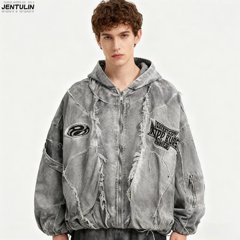 Herbst Winter Neue männer Flut Original Design Techwear High Street Fashion Trend Vintage Jacke Chic Casual Mäntel Männer Kleidung