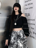Naschkater Techwear Crop Top // Zipper Detail // Asymmetrisch - Naschkater